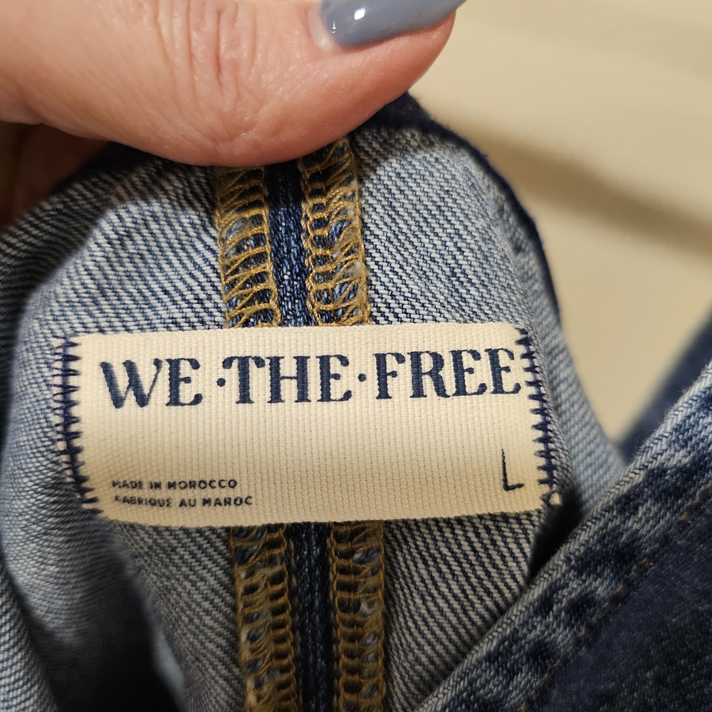 We The Free; Free People Blue Denim Skirtall. NWOT Size LARGE - Picture 6 of 6